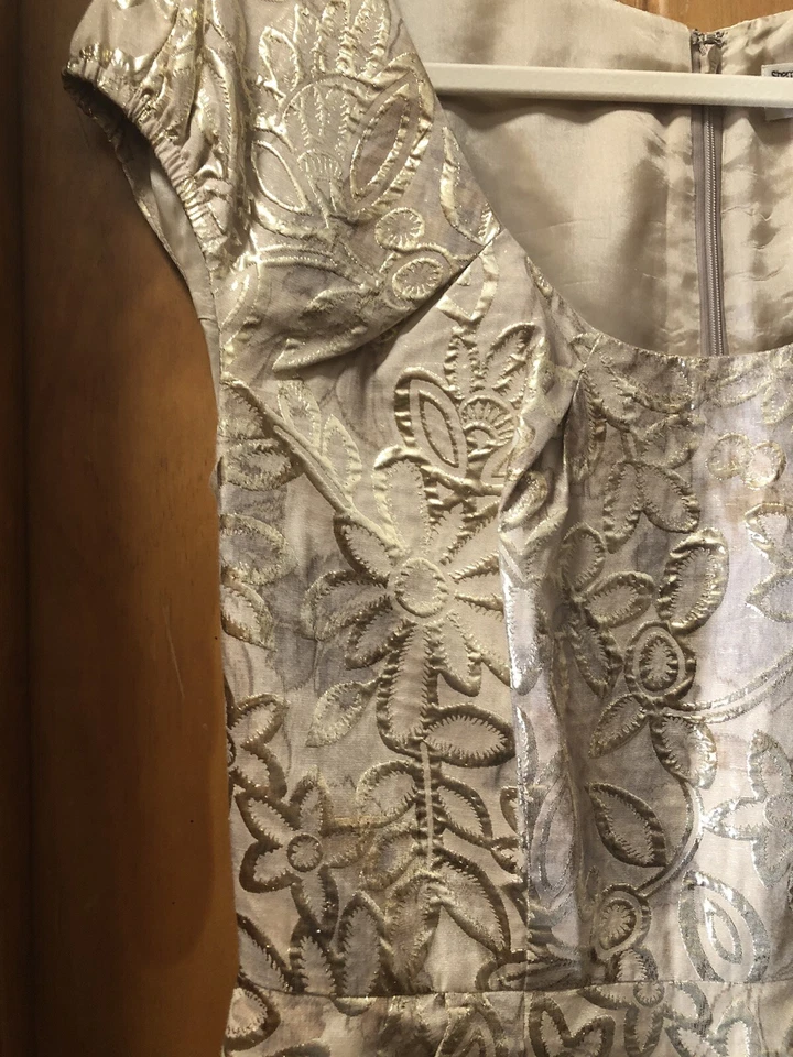 Chetta B Dress Size 6 Sherrie Bloom Peter Noviello Gold Floral Wedding Event - Image 2 of 4