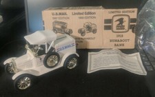 ERTL 1918 USA Mail Ford Truck Runabout Bank Limited Edition White 1/25 scale '88