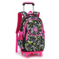 Gudehome Girls Schoolbags With 2 Wheeled Trolley Hand Backpack Luggage Bags Kids Gudehome Girls Schoolbags With 2 Wheeled Trolley Hand Backpack Luggage Bags Kids