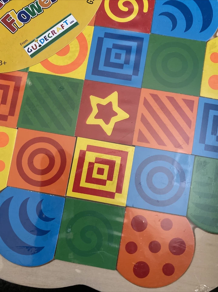 NUEVO JUEGO DE 2 ROMPECABEZAS WALDORF GEOMETRÍA COLOR MADERA FORMAS JUGUETE FLOR CUADRADA MADERA Foto 4 de 4