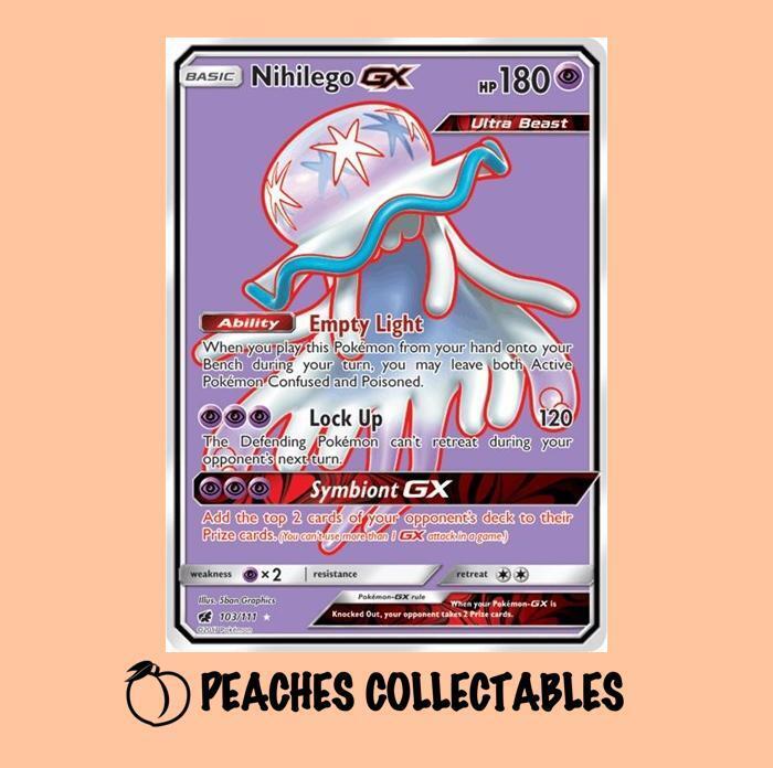 Nihilego GX (Full Art) 103/111 SM - Crimson Invasion Pokemon NM618