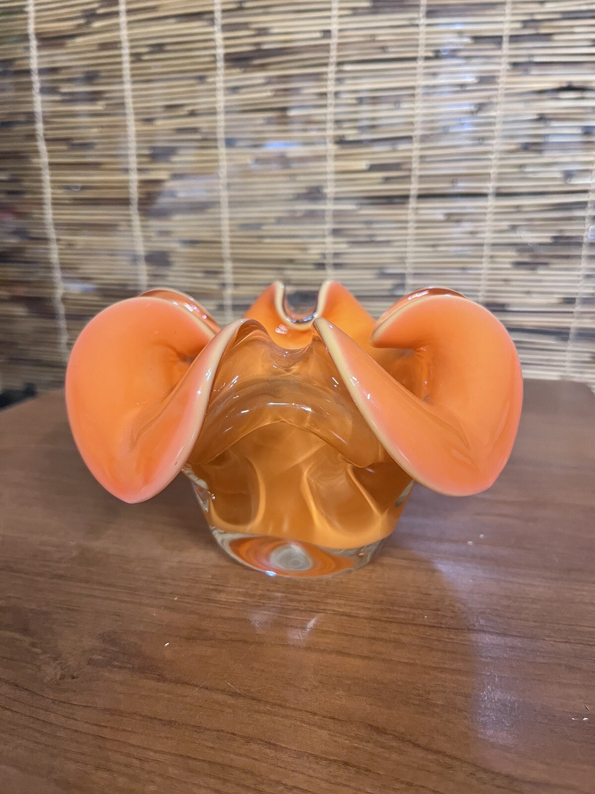 Vintage Murano Glass Candy Bowl Dish Orange MCM Century Trinket eBay