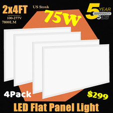 2/4Pack 2x4 ft LED Dimmable Flat Panel Light Recessed Drop Ceiling Lamp Fixture