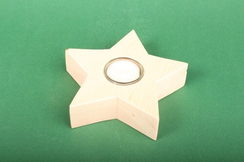 Teelichthalter aus Zirbenholz - Stern Geschenk Teelicht Holzartikel Tischdeko Xm