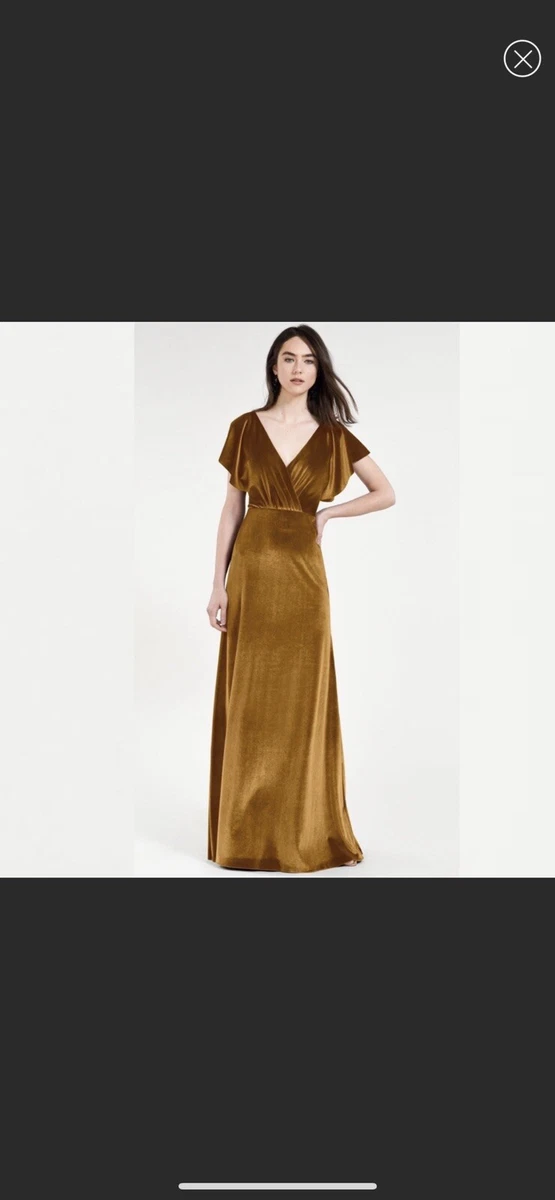 JENNY YOO ANTHROPOLOGIE BHLDN Ellis Velvet Open Back Dress. Size