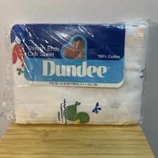 VTG Dundee Crib Sheet 28 X 52 IN Ducks Primary Colors NOS Stretch Ends