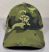 Colorado Rockies Armed Forces Day Green Camo Hat Baseball Cap New Era 9Twenty