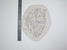 vtg 1960s 1970s Tattoo Flash acetate stencil 3/4 Lion Head v1 LT2