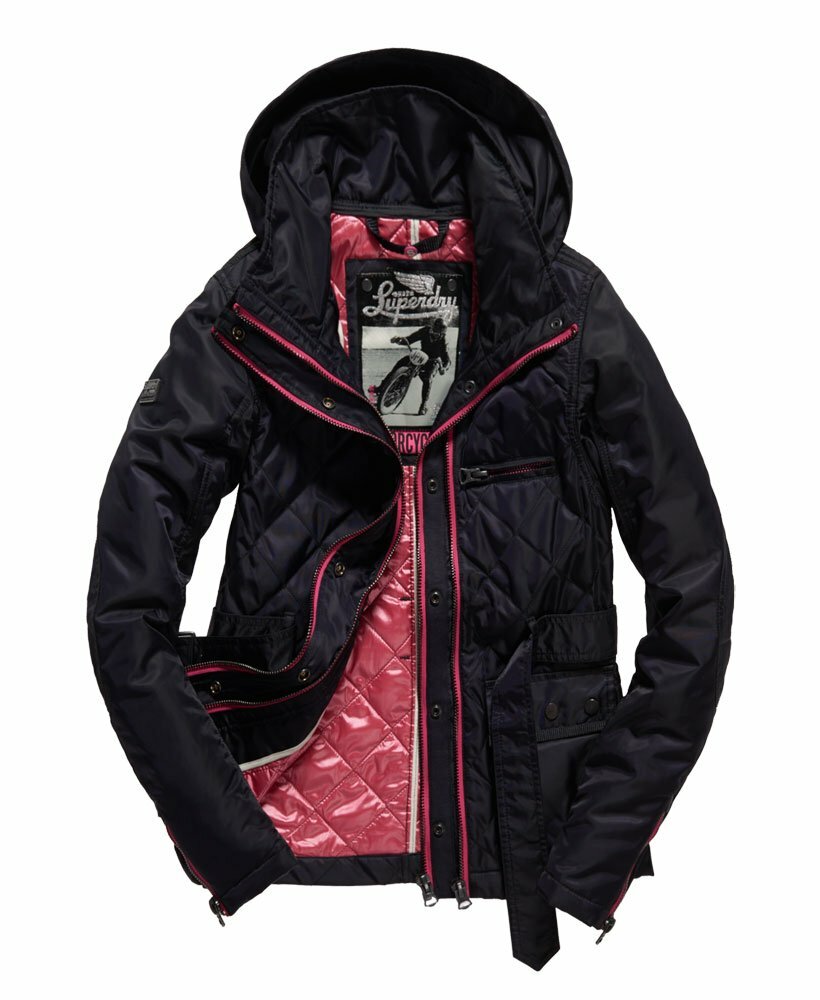 Superdry City Trials Jacket Navy/Pop Pink Size M rrp £114.99 DH009 HH 02 image 2