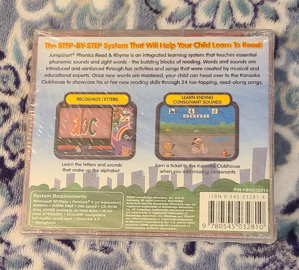 JumpStart Phonics Read and Rhyme Pc Factory New Nice Vista XP w/ Microphone - Image 4 of 4