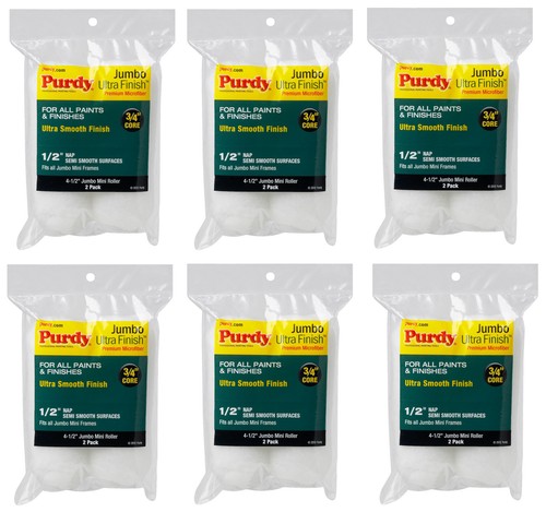 Purdy Ultra Finish 4-1/2" x 1/2" Nap (12) Roller Covers 140624053-6PK