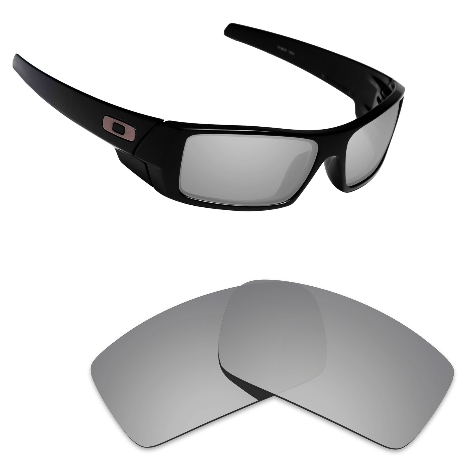 Hawkry Polarized Replacement Lenses for-Oakley Gascan Silver Titanium Mirror