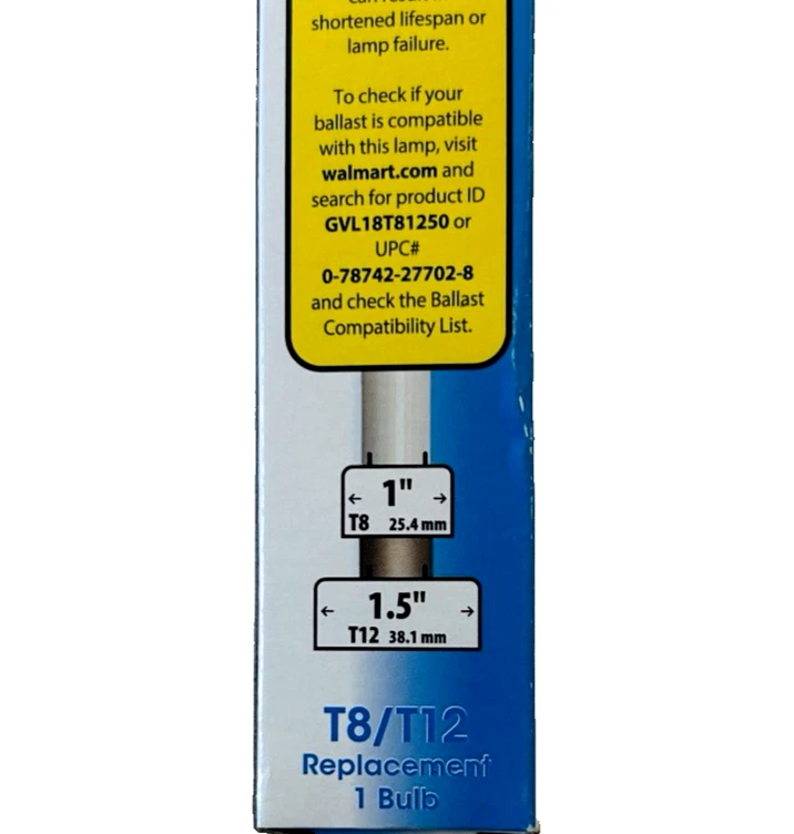 Great Value LED Light Bulb 7W (15W Equivalent) T8 T12 Replacement 900 Lumens - Image 3 of 4