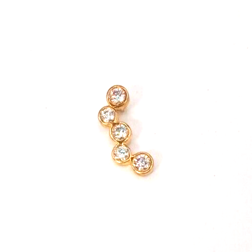"(MA2) Ladies 925 Sterling Silver & Gold Plate 2.1g Moissanite Cluster Pendant 1\""