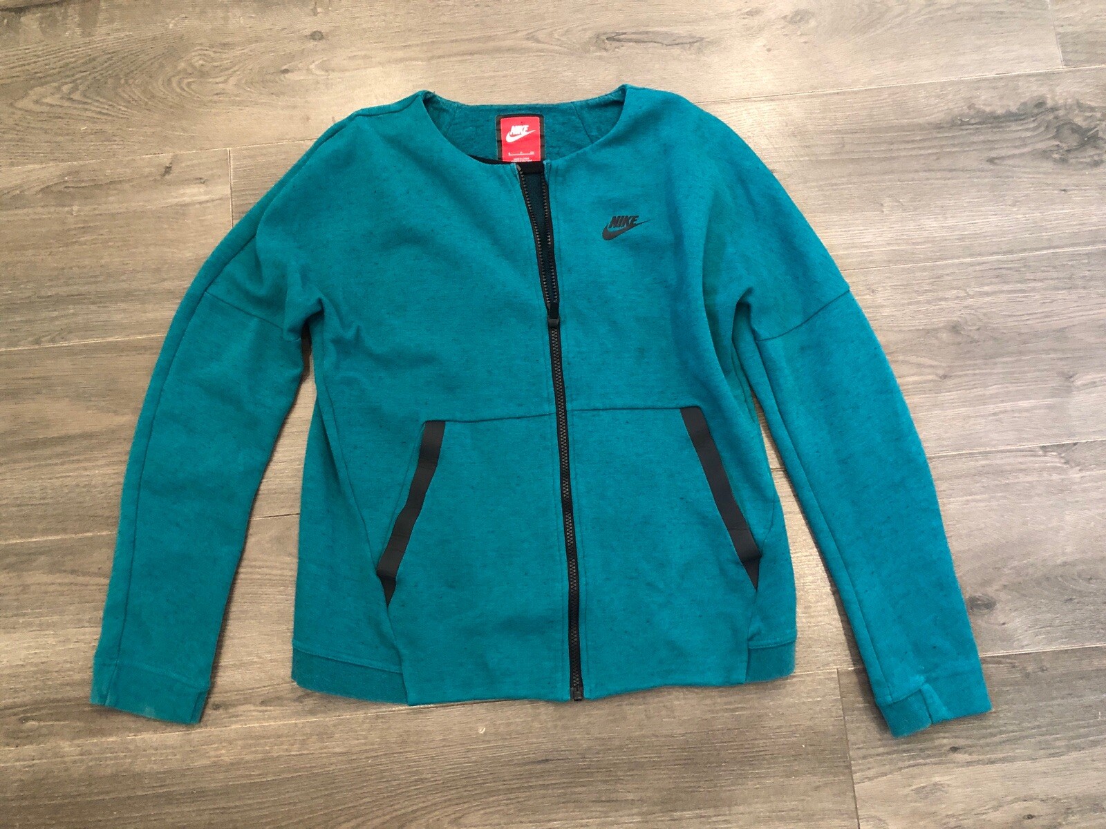 SACAI X NIKE Nike Sportswear Tech Fleece Giacca Donna Piccola Teal Full Zip Spalla a Goccia