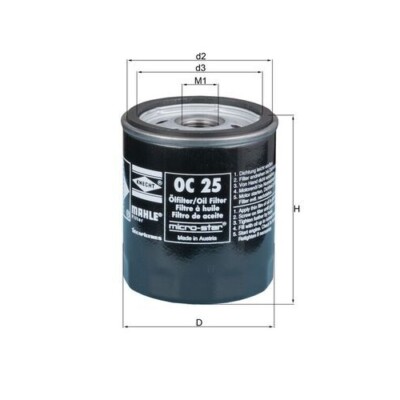 1x Ölfilter MAHLE OC 25 passend für BMW FORD GMC AGRIA O&K CATERPILLAR ONAN