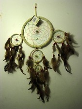 DREAMCATCHER INDIAN TAN COLOR WITH FIVE RINGS  MEDIUM 