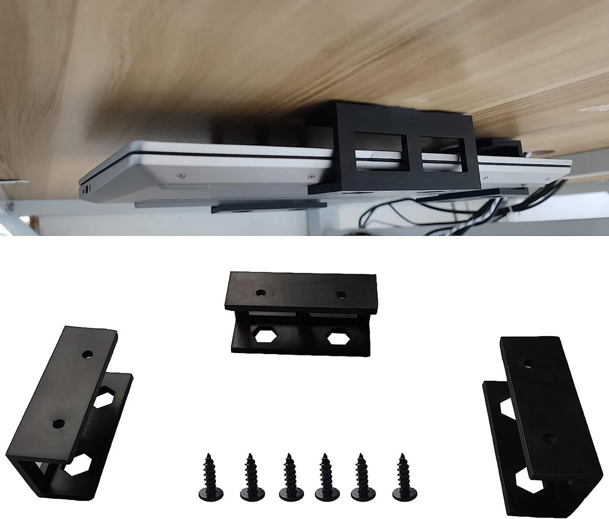 Laptop storage under desk outlet