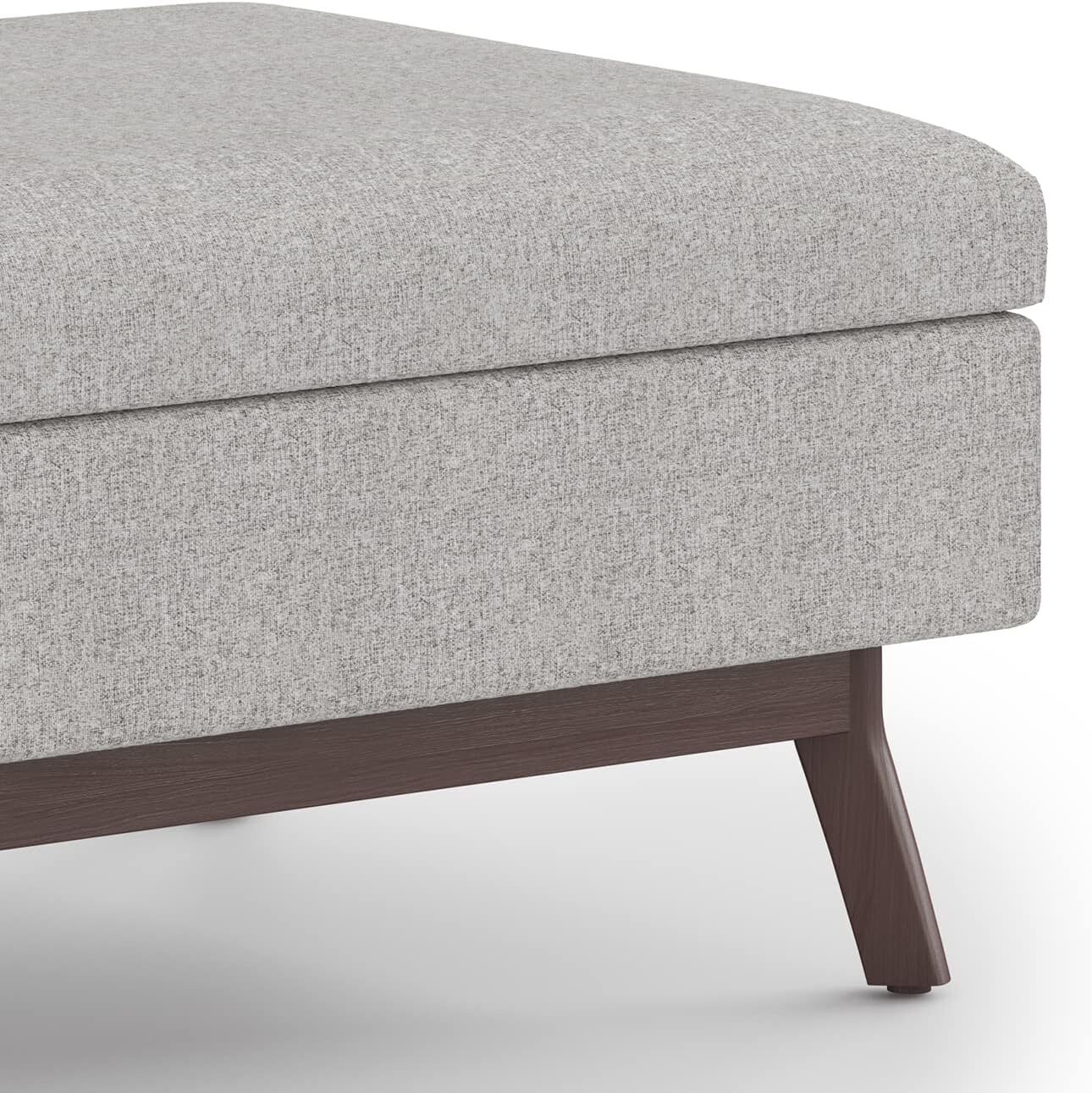 SIMPLIHOME Owen 34 Inch Wide Mid Century Modern Rectangle 34 inch, Cloud Grey 