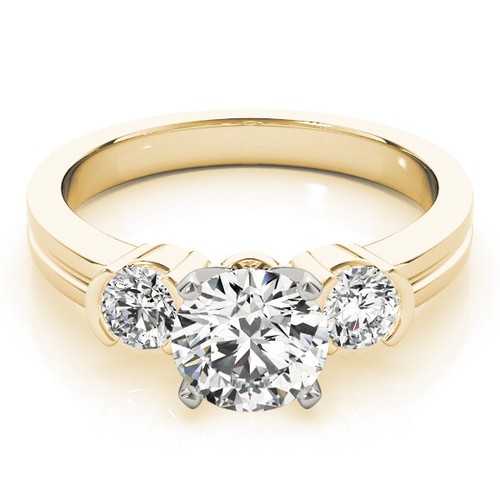 1.40 Ct Round Cut Simulated Diamond Wedding Ring 14K Solid Yellow Gold Size 7 - Picture 2 of 7