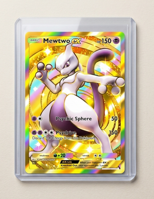 #ad #ad Mewtwo GOLD Full Alt Art Custom Card Premium Glossy Holographic Water Res. $59.99