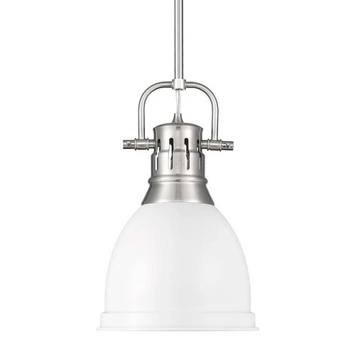 Golden Lighting 3604-S PW Duncan 9"W Mini Pendant - Pewter / Matte White - Picture 1 of 5