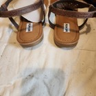 NOT RATED Suede beaded  Croochet Me Down Thong Sandals Women’s size 9 tan flats — photo 6