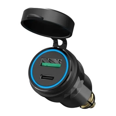 30W Motorcycle USB C PD QC3.0 Charger Hella DIN Plug Socket For BMW Ducati