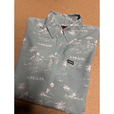 DIXXON The Naples Short Sleeve Button Up Shirt Men's Palm Tree Island Print M