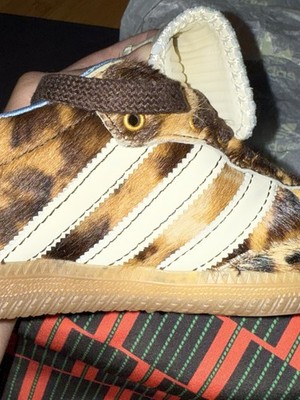 adidas gazelle silver green womens Wales Bonner Pony Hair Leopard Samba – La Garçonne main image 1