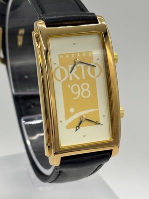 Seiko ORTO V400-5960 Quartz Dual Time 42mm x 23mm White Dial Wrist 15-18cm