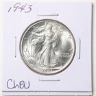 1943 50C Walking Liberty Half Dollar in Choice BU Condition #7086