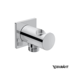 Duravit Square Combined Wall Outlet and Hand Shower Holder in Chrome