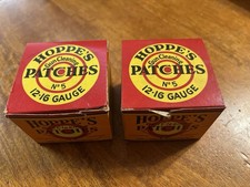 Lot Of 2 Vintage Hoppe’s Gun Cleaning Patches & Boxes No 5 12-16 Gauge