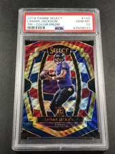 LAMAR JACKSON 2018 PANINI SELECT #149 PREMIER PRIZM /199 ROOKIE RC PSA 10 GEM