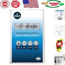 Set of 2 AllerEase Standard/Queen Pillow Protectors - Allergy  Moisture Wicking