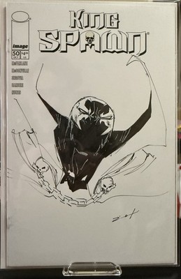 *NM* King Spawn # 50 White Blank Cover With Spawn Sketch By Jonathan Uribe COA