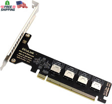 CY Adapter Pci-Express 4.0 PCIE 16X Detachable to Four Oculink SFF-8612 SFF-8611