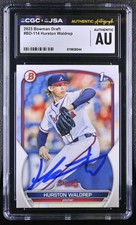 Hurston Waldrep 2023 Bowman Draft #BD-114 Signed Card CGC Auth JSA Auto Auth