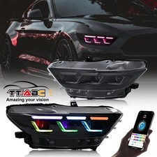 Paar Voll RGB LED Scheinwerfer für Ford Mustang 2015-2017 Front Lampen Montage