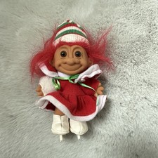 Russ Ice Skater 5" Troll Doll Winter Christmas RARE HTF w/All Skating Clothes VT