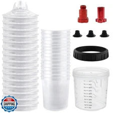KCNKCN Disposable Paint Spray Gun Cup Liners and Lid System, 15Pcs Standard 2