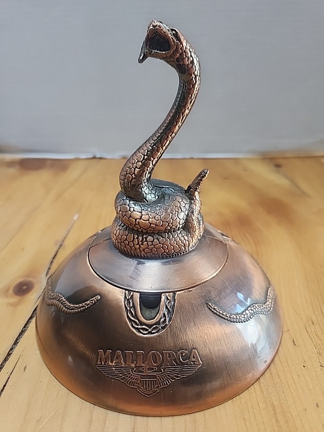 Vintage Mallorca Snake Lighter/Ashtray Combo 6x6 Inches See Description 