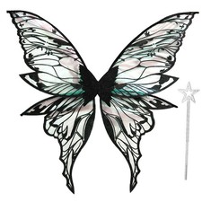 Fairy Wings for Adults Women 31.5"x29.5" Fairy Costume Set Large Butterfly Wi...