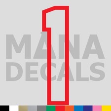 Number One 1 Vinyl Die Cut Decal Sticker - Jersey Sport Varsity Outline