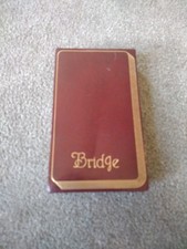 Vintage Hardcover Contract Bridge Score Pad Booklet Brown Leather Artamount