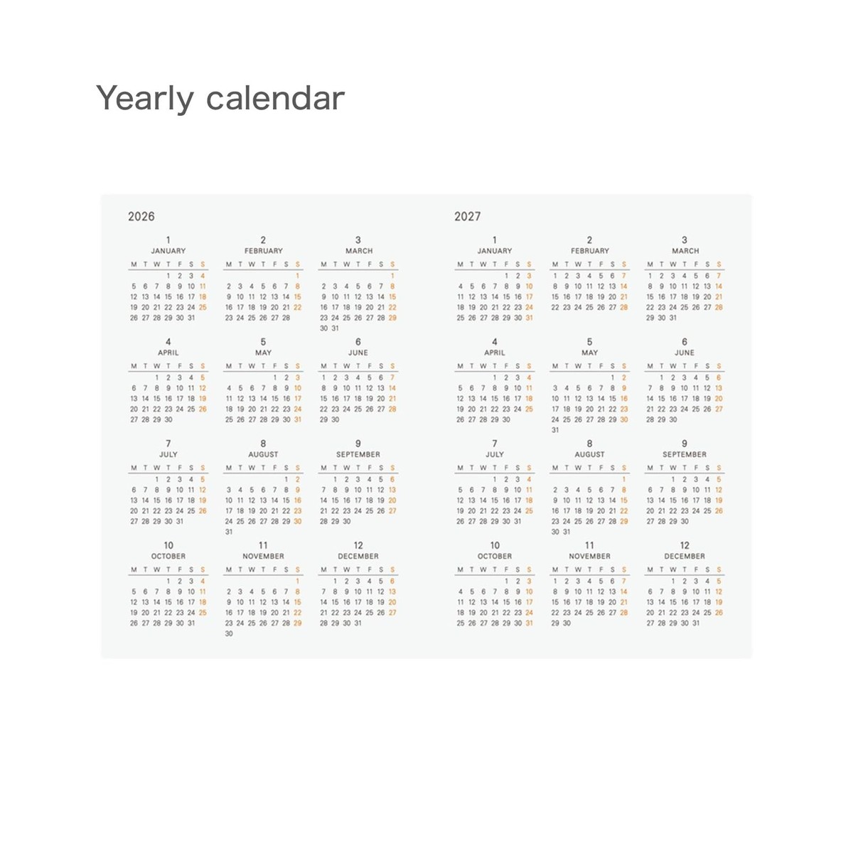 Hobonichi Techo 2026 Planner Book - A6, Engels, Dagelijks, januari