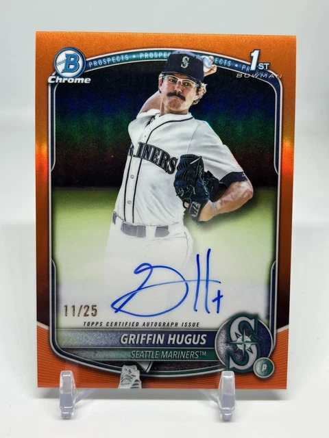2025 Bowman Draft Chrome 1st True Orange Refractor Auto /25 Griffin Hugus