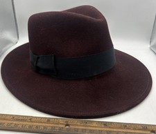 SCALA Purple New Yorker Wool Felt FEDORA Hat Pimp Gangster Cosplay Large