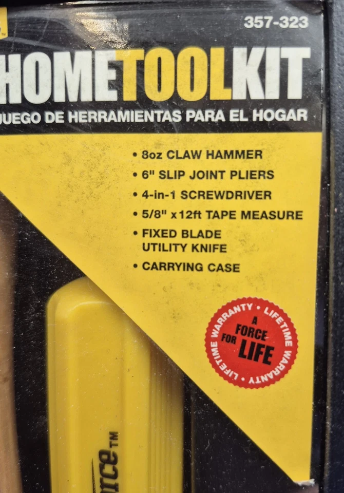 Work Force 5-Piece Home Tool Kit in Carry Case Hammer Pliers Screwdiver NEW - Image 2 of 4